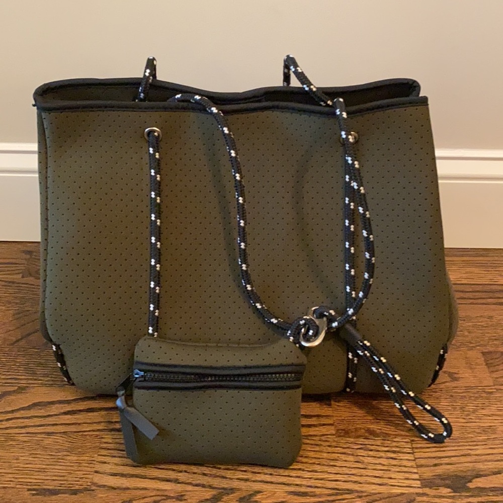 Never used army green neoprene tote.